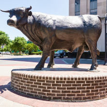 Gartendekoration berühmter Metallkunstmetallhandgussbullenskulptur Bronze im Freien